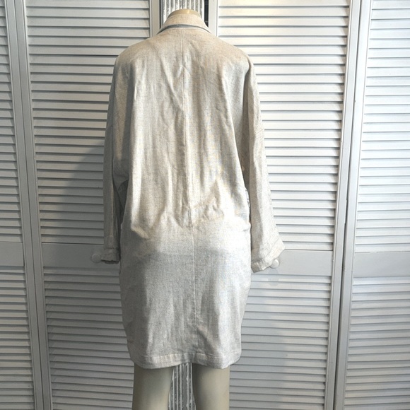 ZARA LINEN RUSTIC SAND CREAM OVERSIZED BLAZER size S - Picture 7 of 10